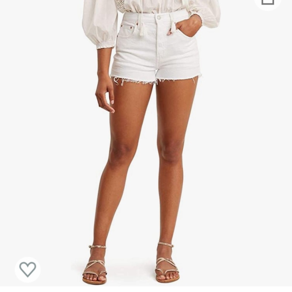 Levi’s 501 white jean shorts